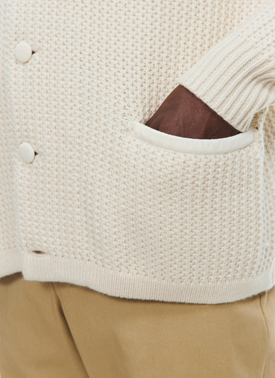 Men's wool and cotton cardigan Fursac - A2BADI-BA12-03