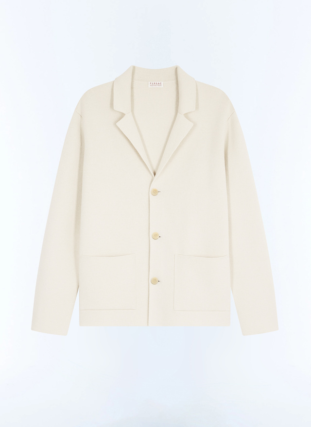 Men's ecru cardigan Fursac - A2JANO-JA07-A002