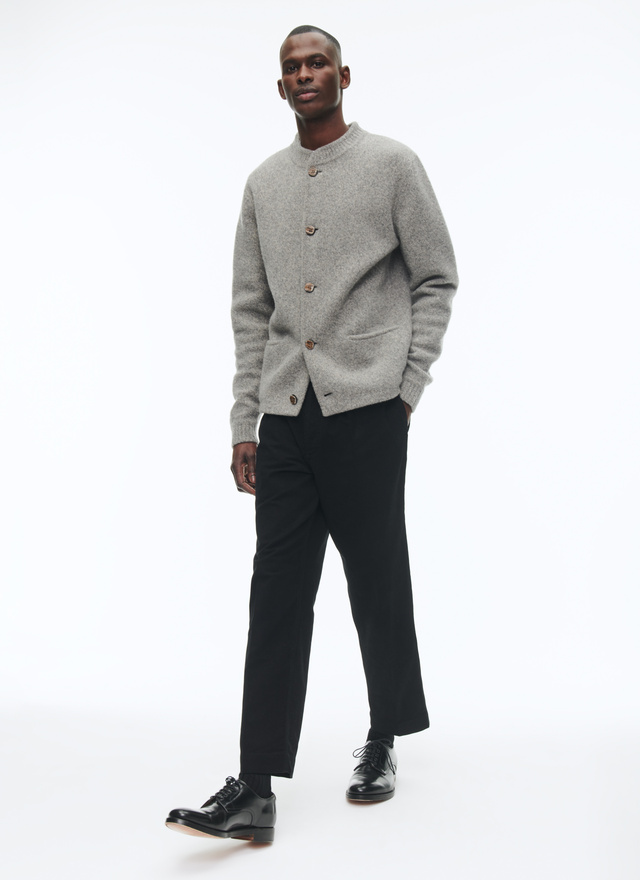 Men's flecked grey cardigan Fursac - A2CGIL-CA18-B018