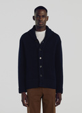 Midnight blue merino wool cardigan - A2ATIS-AA05-98