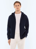 Wool and cotton hooded cardigan - A2LDIE-LA09-D030