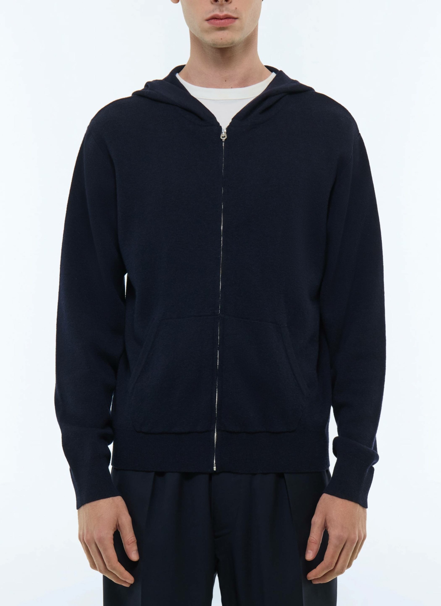 Men's cardigan navy blue certified wool and cotton Fursac - A2FAPU-FA15-D030