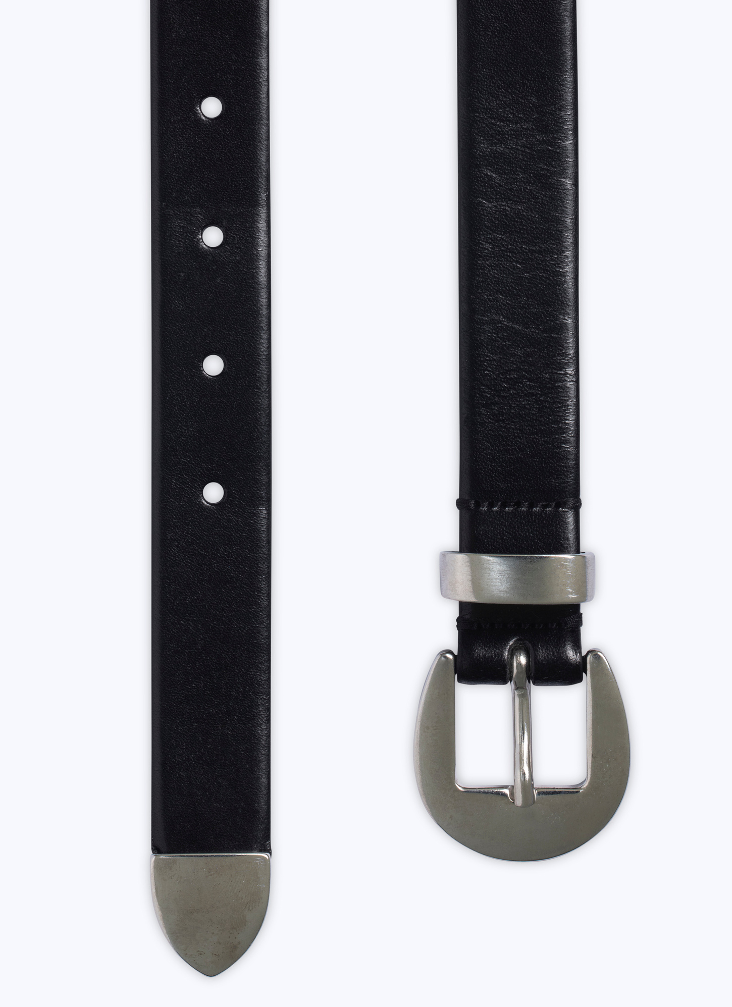 Ceinture homme noir cuir de vachette Fursac - E2CEIN-BL10-20