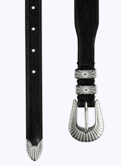 Ceinture homme noir cuir de vachette Fursac - E2CEIN-VE11-20