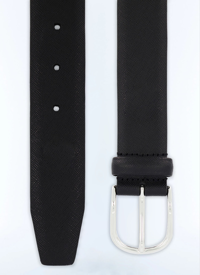 Ceinture homme cuir saffiano noir cuir de veau Fursac - E2CEIN-VE03-20