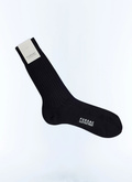 Chaussettes noires en coton côtelé égyptien - D2SOCK-VA17-20