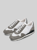 Sneakers en cuir et nylon blanches et grises - PERLSNEAK-TL04/01