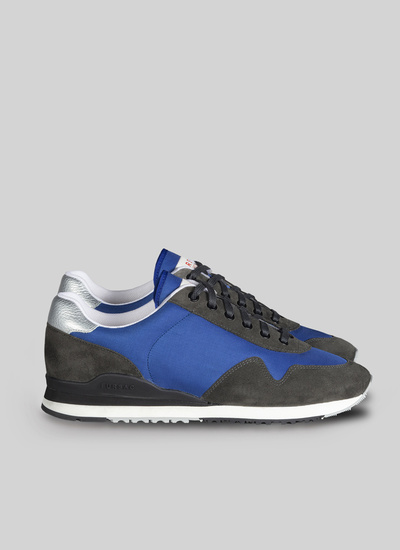 Chaussures homme bleu et gris cuir de vachette et nylon Fursac - LSNEAK-TL04-35