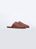 Mules en cuir marron caramel - LMULES-VL10-18
