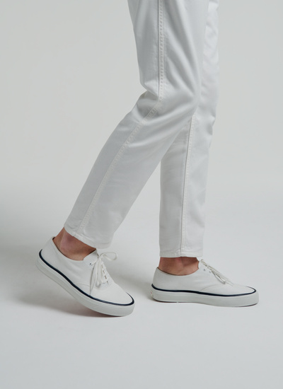 Chaussures homme blanche toile de coton Fursac - 21HLBASKT-SC97/02