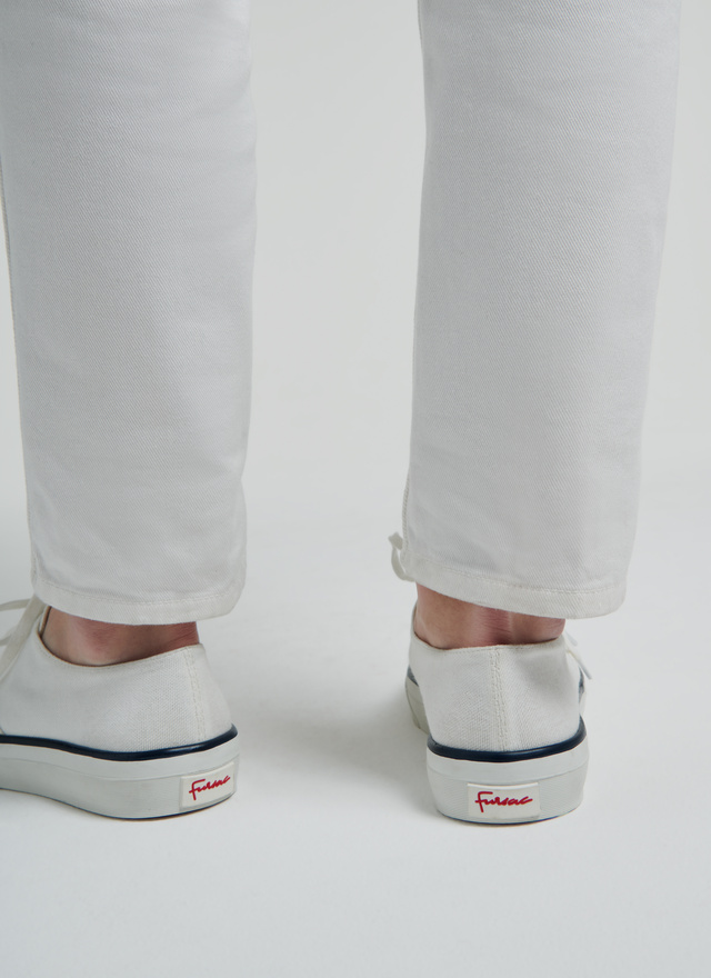 Chaussures blanche homme toile de coton Fursac - 21HLBASKT-SC97/02