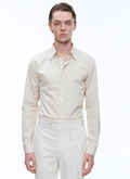 Chemise beige en popeline de coton - H3ADAV-AH77-03