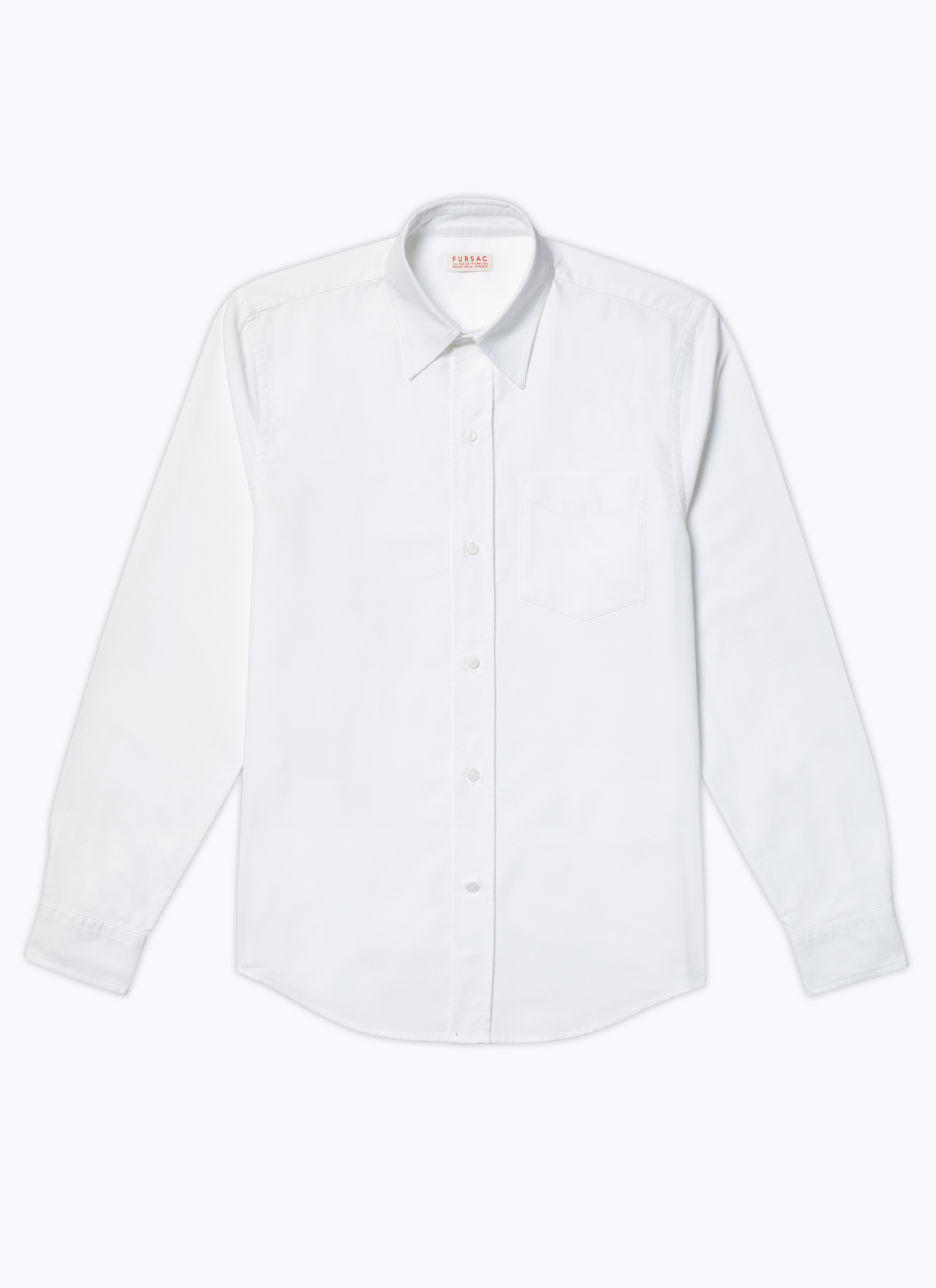FURSAC - Chemise à col hirondelle en coton - Homme - Taille 39 - Blanc - Coupe Ajustée