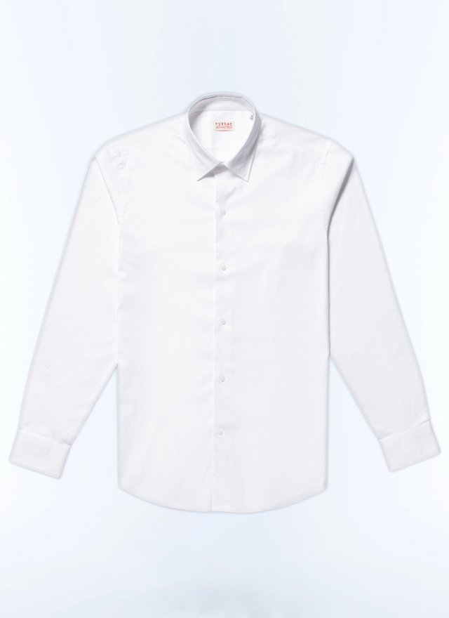 Chemise blanc homme popeline de coton Fursac - H3AXAN-E005-01