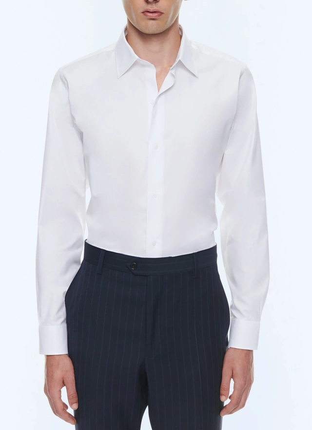 Chemise homme blanc popeline de coton Fursac - H3AXAN-E005-01