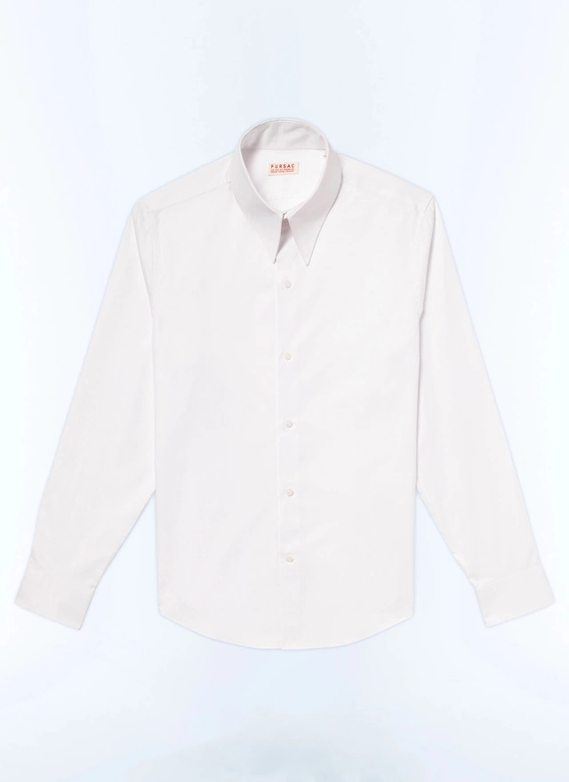 Chemise blanc homme popeline de coton Fursac - H3CHIC-E005-01