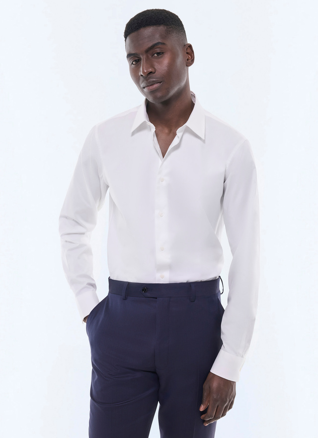 Chemise homme blanc twill de coton Fursac - H3ESSA-DH23-A001