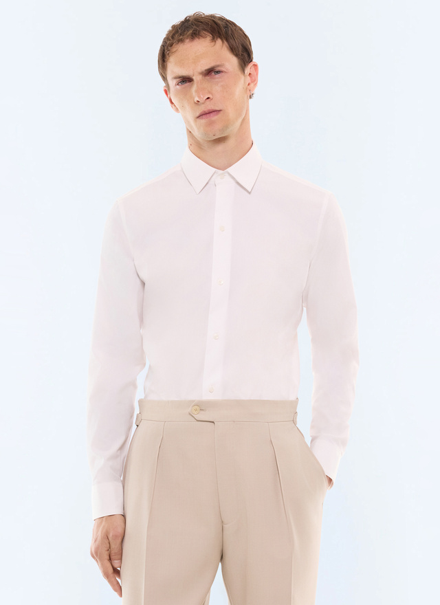 Chemise homme blanc 100% coton Fursac - H3JXAN-J001-01