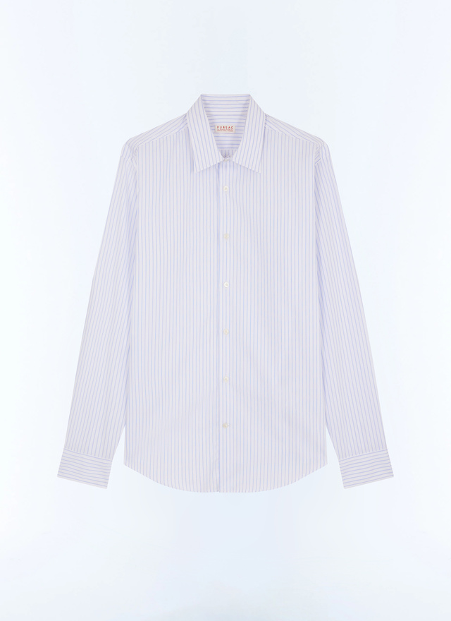 Chemise bleu homme popeline de coton Fursac - H3AXAN-GH14-D039