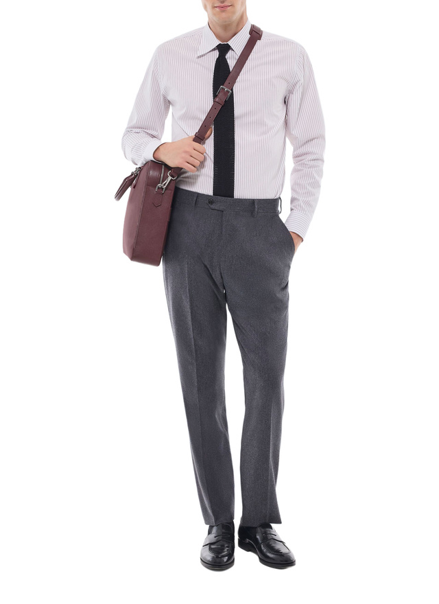 Chemise rouge homme popeline de coton Fursac - H3AXAN-GH13-C014