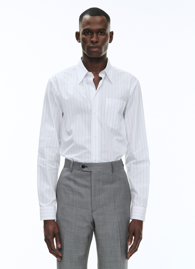 Chemise homme blanc popeline de coton bio Fursac - 23EH3AVIA-BH30/02