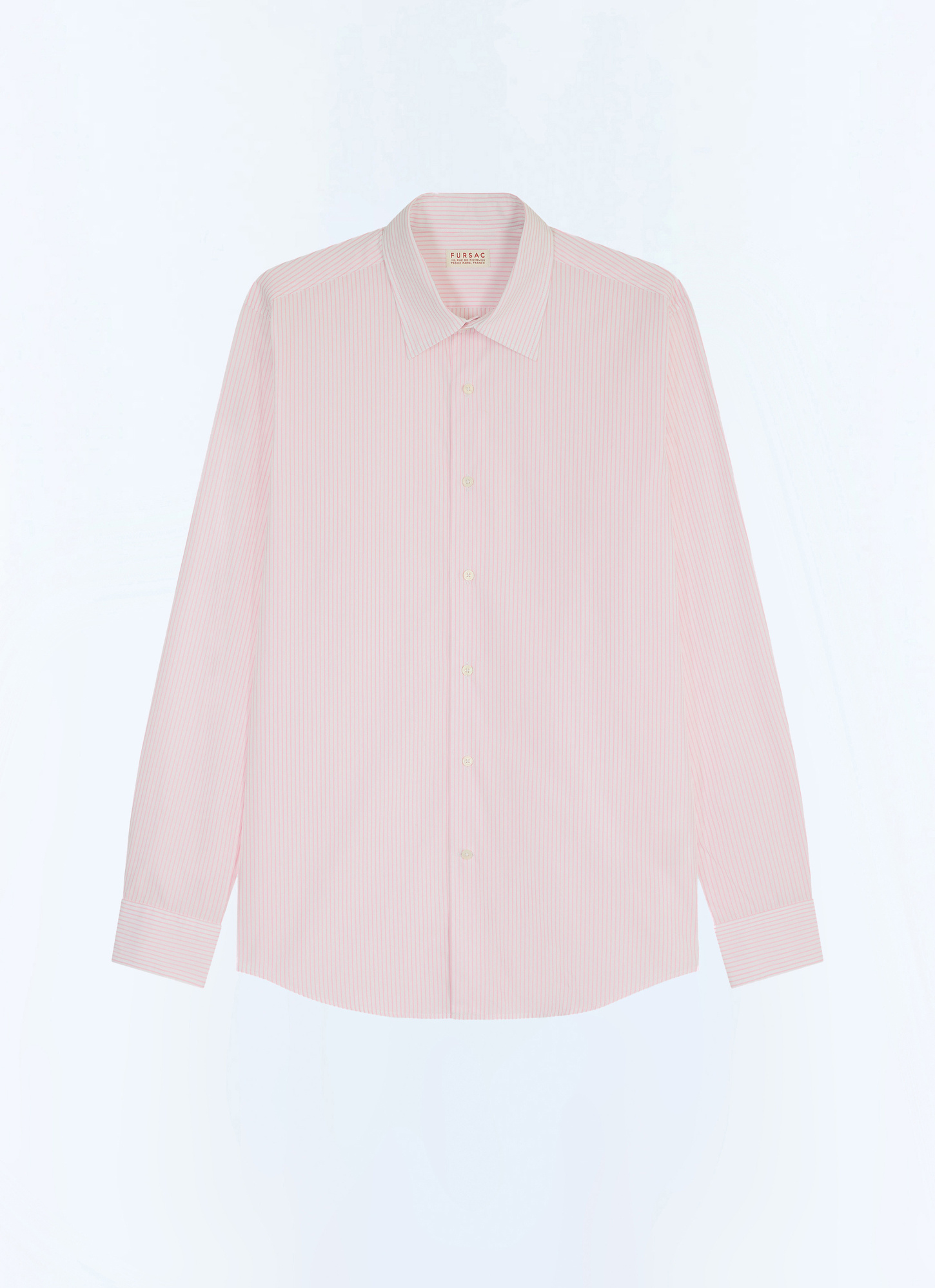 Chemise rose homme popeline de coton double retors Fursac - H3AXAN-JH50-F006