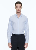 Chemise bleu ciel en micro armuré de coton - 23EH3AXAN-BH36/39