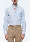 Chemise bleu ciel en Oxford de coton - H3ABIA-VH42-39