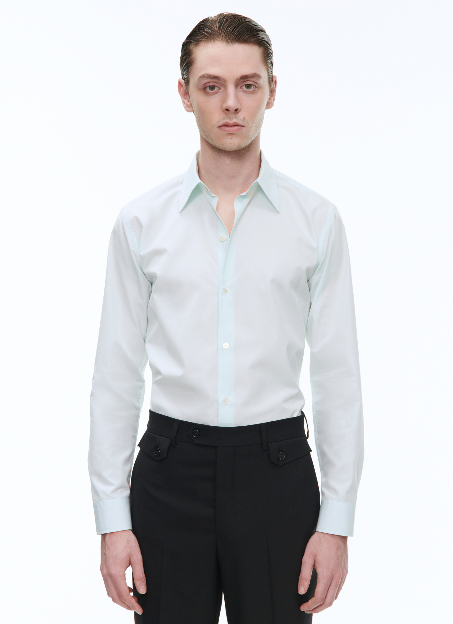 Chemise homme bleu ciel popeline de coton Fursac - H3ADAV-AH01-96