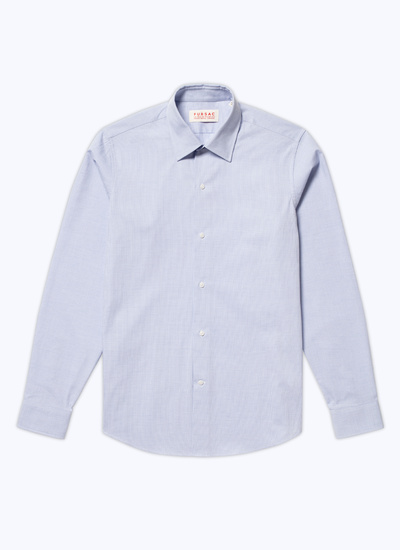 Chemise bleu homme armuré de coton Fursac - H3AXAN-CH37-D004