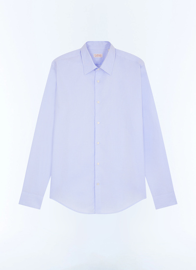 Chemise bleu homme coton micro-armuré Fursac - H3AXAN-GH20-D038