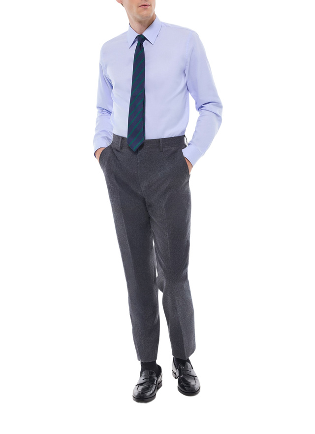 Chemise bleu homme coton micro-armuré Fursac - H3AXAN-GH20-D038