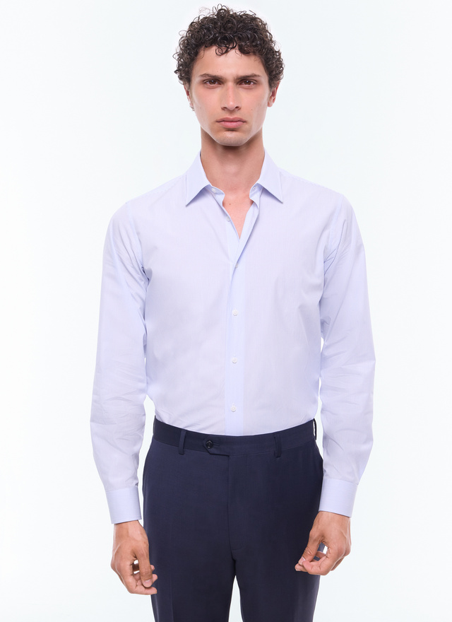 Chemise homme bleu ciel coton égyptien Fursac - H3AXAN-PH27-38