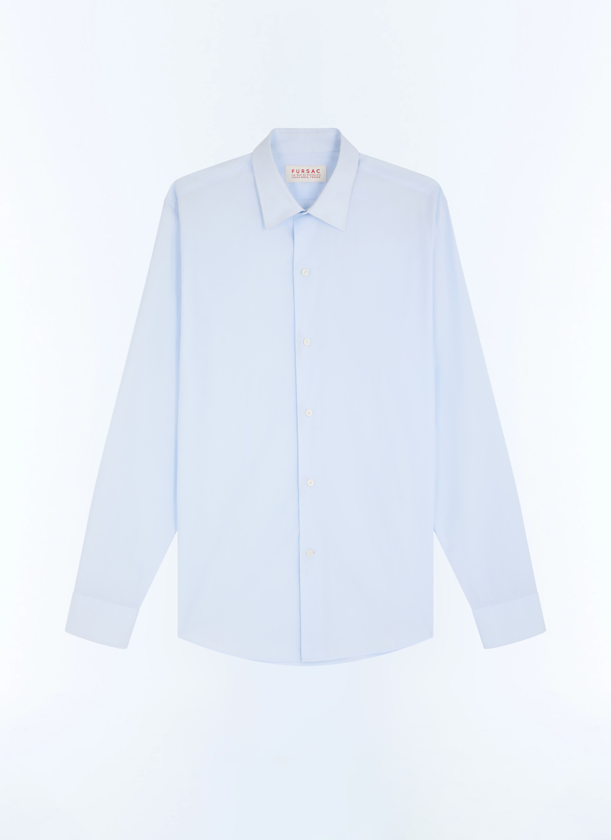 FURSAC - Chemise en popeline de coton biologique - Homme - Taille 40 - Bleu - Coupe Ajustée