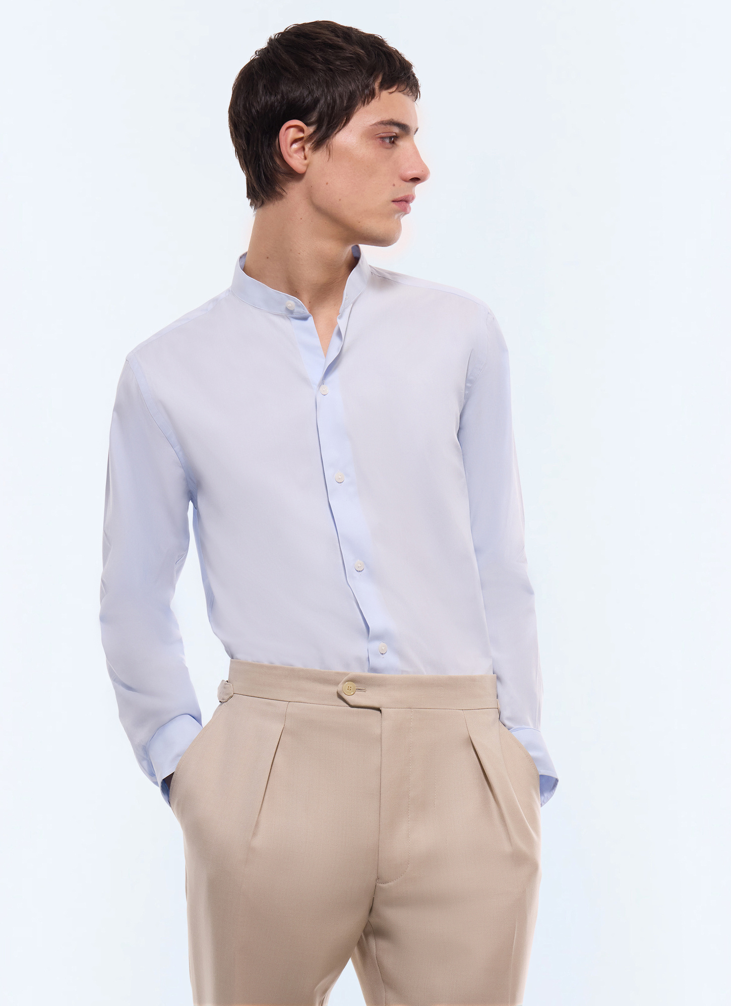 Chemise homme bleu ciel popeline de coton bio Fursac - H3TIKA-VH15-39