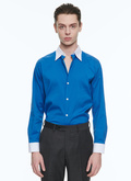 Chemise bleue en popeline de coton - H3ADAV-VH31-34