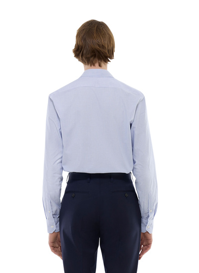 Chemise bleu homme serge de coton Fursac - H3AXAN-FH05-D017