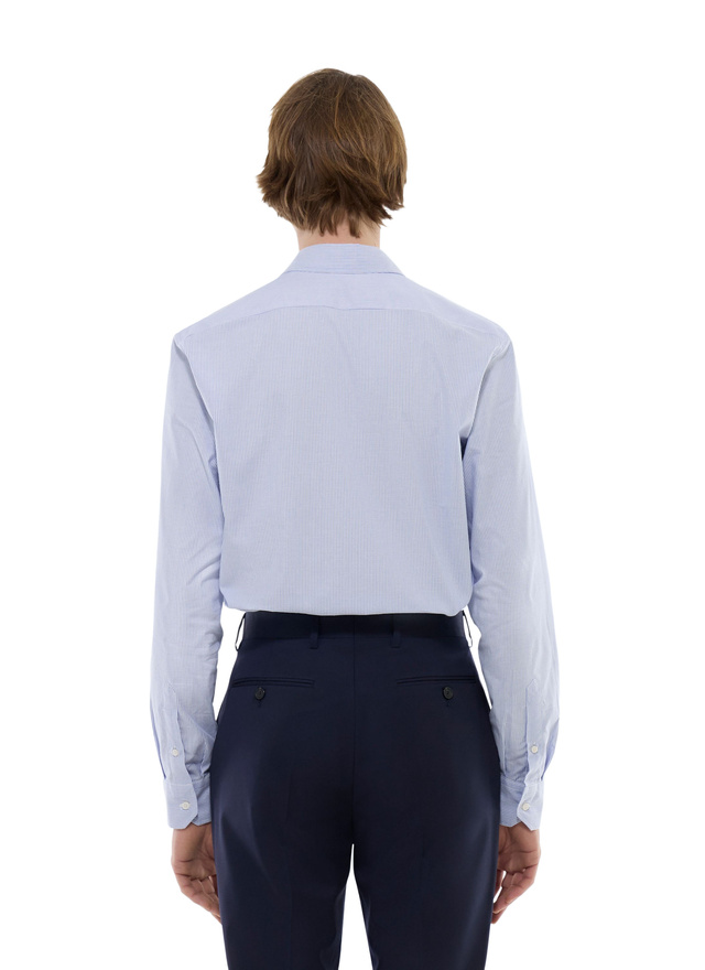 Chemise bleu homme serge de coton Fursac - H3AXAN-FH05-D017