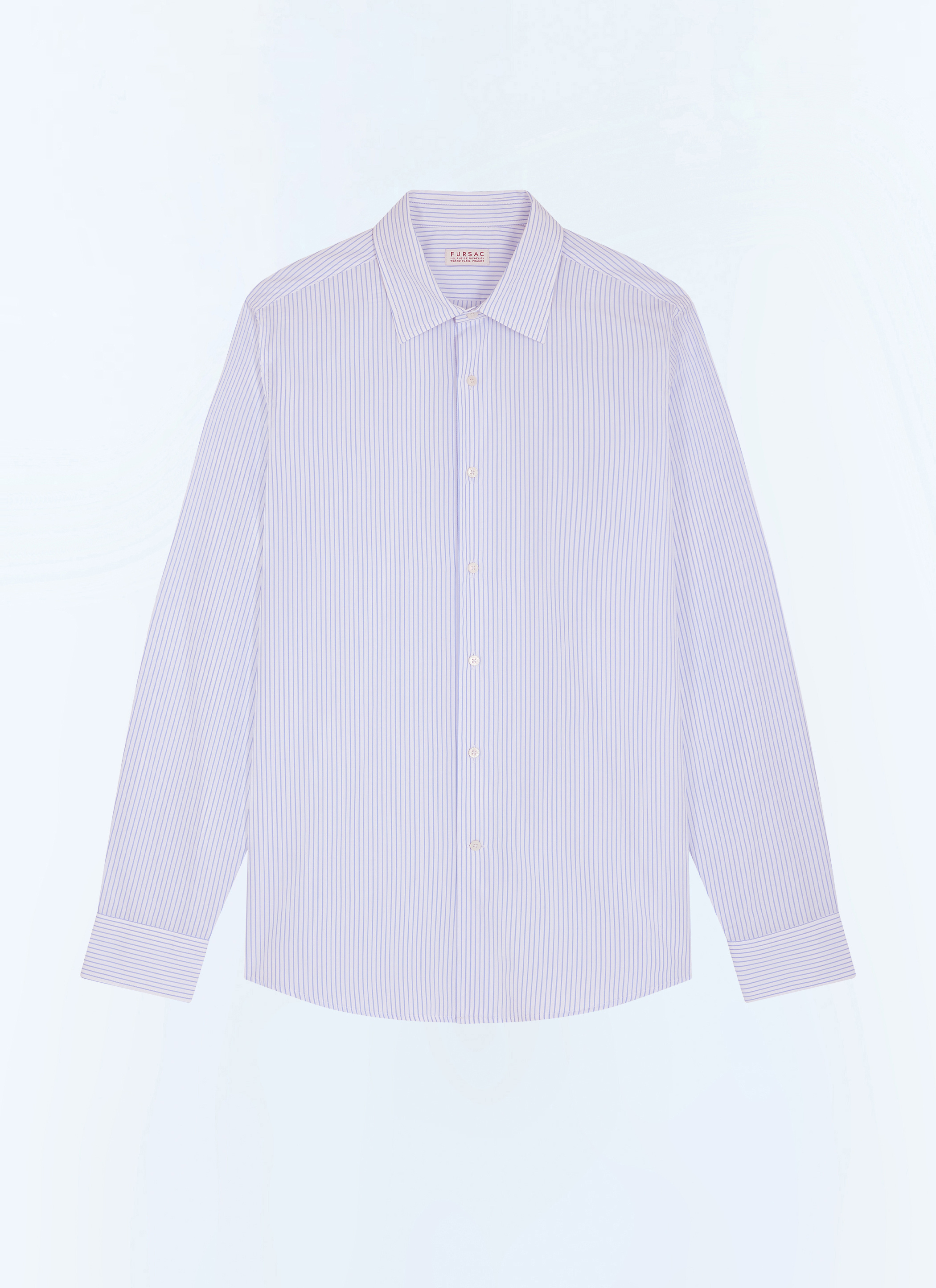 FURSAC - Chemise à rayures en popeline de coton - Homme - Taille 45 - Bleu - Coupe Ajustée