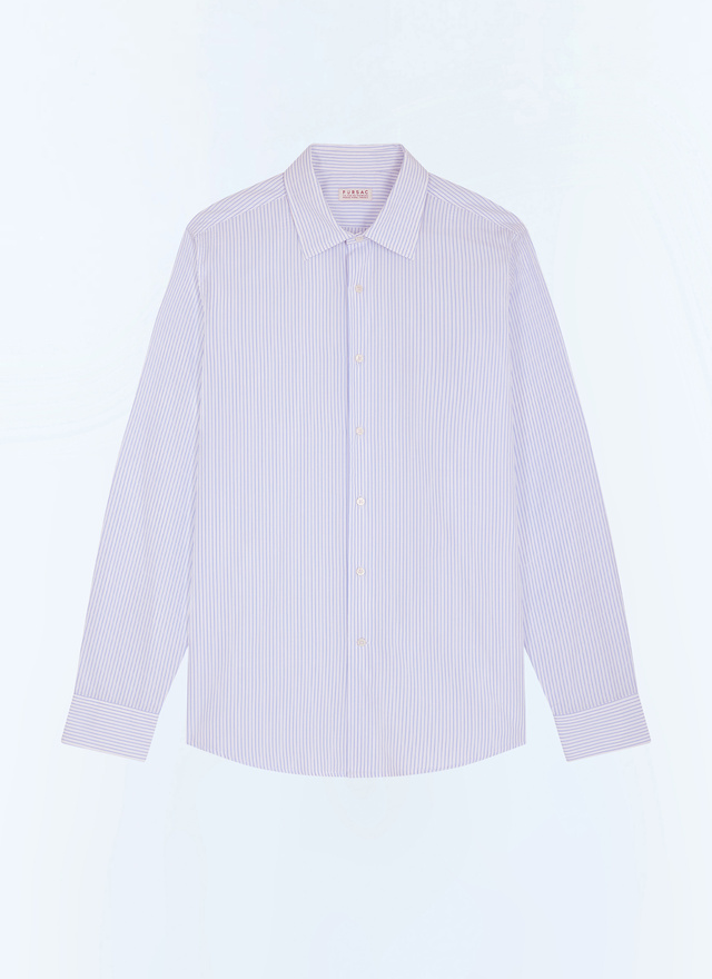 Chemise bleu homme popeline de coton certifié Fursac - H3AXAN-JH19-D039