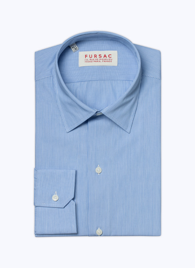 Chemise bleu homme coton Fursac - H3AXAN-AH61-37