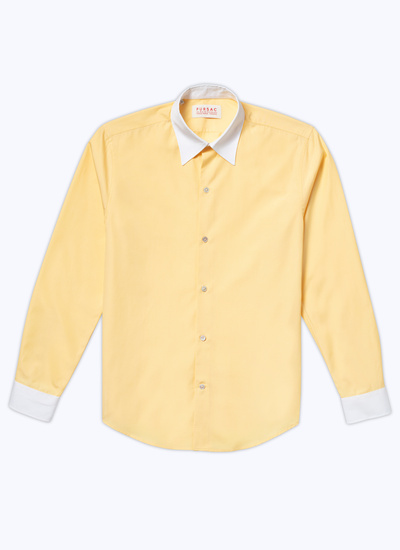 Chemise jaune homme popeline de coton Fursac - H3ADAV-VH13-52