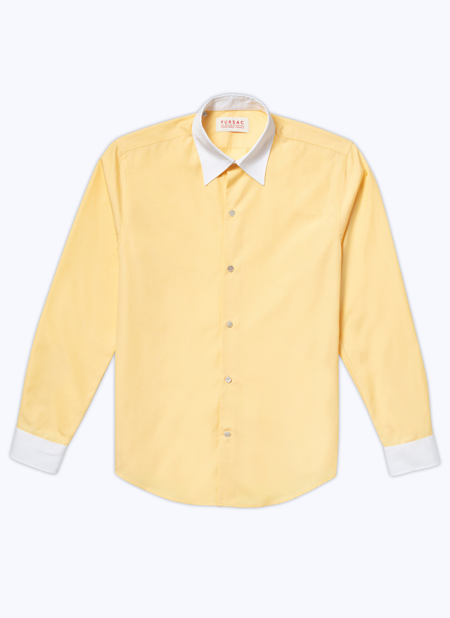 Chemise jaune homme popeline de coton Fursac - H3ADAV-VH13-52