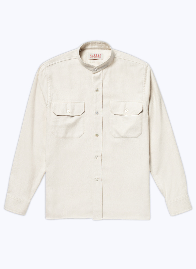 Chemise beige homme flanelle de coton Fursac - 22HH3ALIV-AH26/03