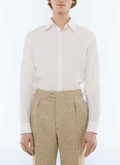 Chemise à col hirondelle en lin et coton - H3EDAV-DH50-A001