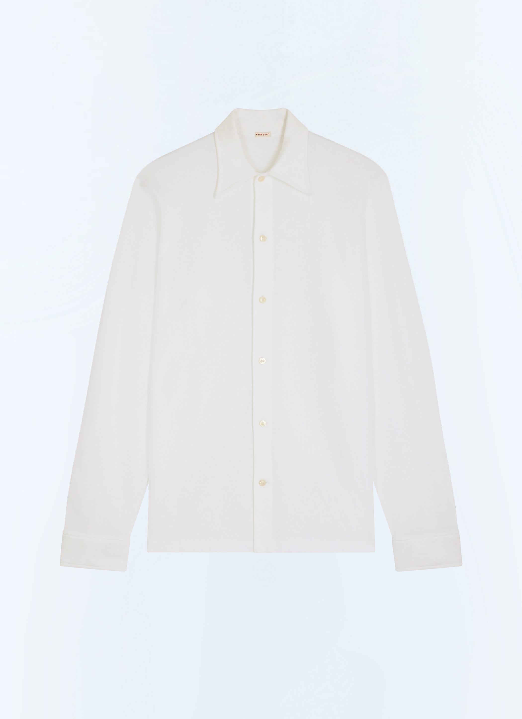FURSAC - Chemise en jersey piqué de coton - Homme - Taille S - Blanc - Collection Cérémonie - Mariage - Coupe Droite