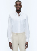 Chemise à col hirondelle en coton Oxford - H3VIBA-DH01-A001