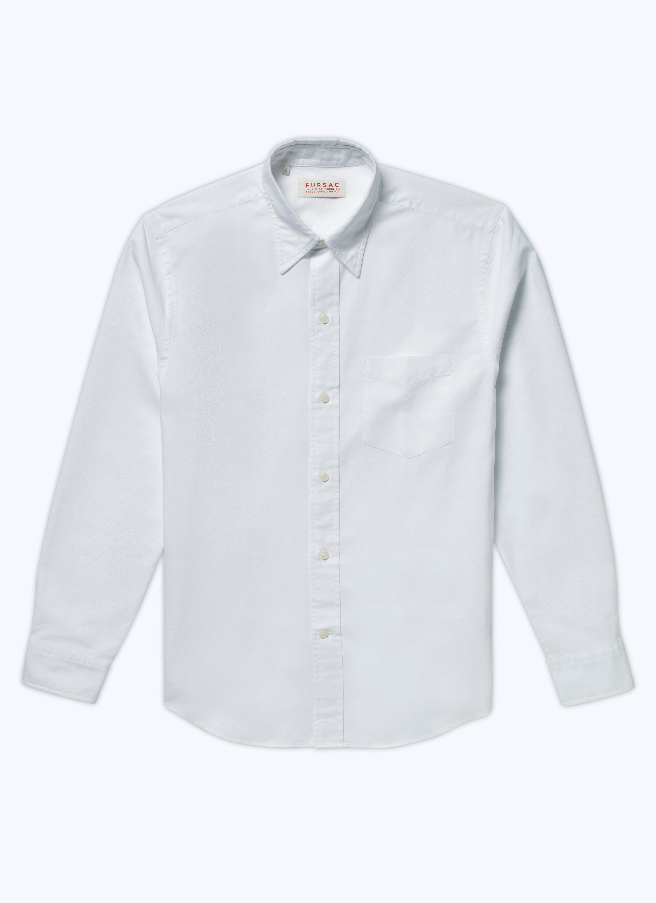 FURSAC - Chemise blanche en Oxford de coton - Homme - Taille XXL - Blanc - Coupe Droite