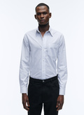 Chemise blanche en popeline de coton à carreaux - H3VIBA-AH48-02