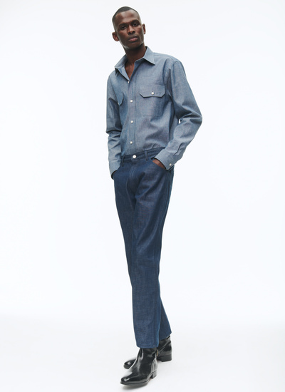 Chemise bleu denim homme Fursac - H3VILI-VH09-38
